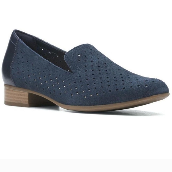 Clark's Shoes - Clarks Juliet Hayes Navy Leather Slip On Loafers
